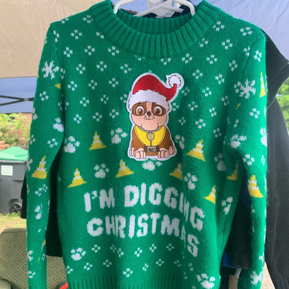 4T Paw Patrol Rubble Christmas Sweater